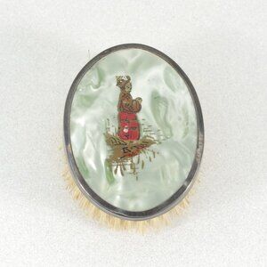 Antique Sterling Silver and Celluloid Clothes Brush Orientalist Style 1902